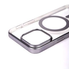 iPhone 15 Pro Max Kılıf Wireless Şarj Özellikli Sert PC Mat Riksos Magsafe Kapak Kılıf
