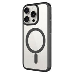 iPhone 15 Pro Max Kılıf Wireless Şarj Özellikli Sert PC Mat Riksos Magsafe Kapak Kılıf