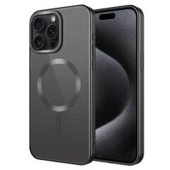 iPhone 15 Pro Max Kılıf Mat Tasarımlı Magsafe Wireless Şarj Özellikli Mat Setro Kapak Kılıf
