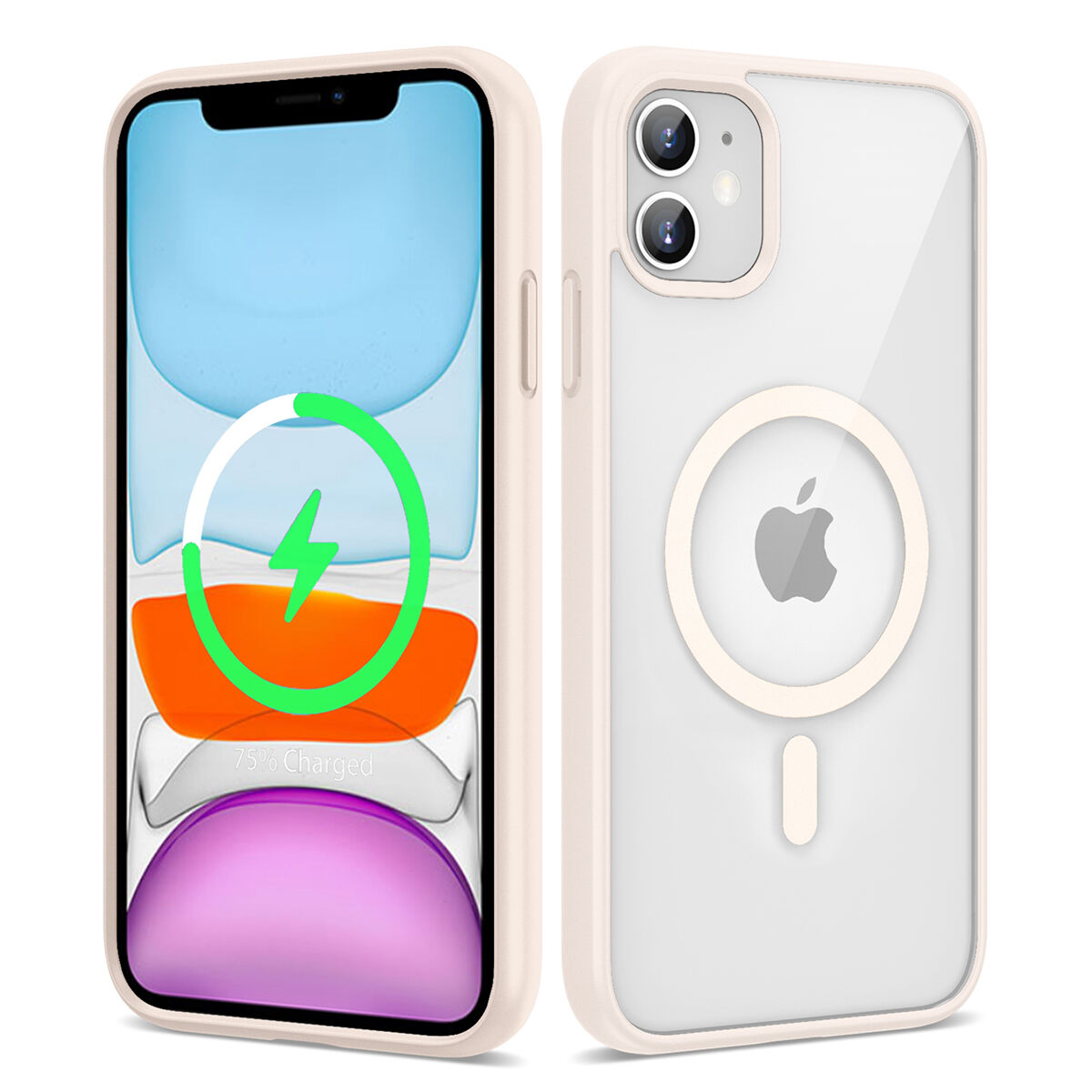 iPhone 11 Kılıf Magsafe Wireless Şarj Özellikli Silikon Ege Kapak Pembe