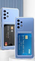 Samsung Galaxy A23 Kartlıklı Şeffaf Setra Clear Silikon Kapak kılıf