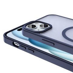 iPhone 15 Plus Kılıf Magsafe Şarj Özellikli Mat Arka Yüzey Sio Kapak