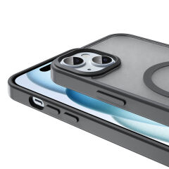 iPhone 15 Plus Kılıf Magsafe Şarj Özellikli Mat Arka Yüzey Sio Kapak Lila