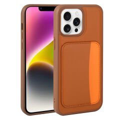 iPhone 16 Pro Uyumlu Kartlıklı Süni Deri X-Kart Cüzdan Silikon Kapak