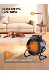 Elektrikli Isıtıcı Fan 3000W Hızlı Isınma, 3 Kademeli Ayar, Sessiz PTC Isıtma Gri
