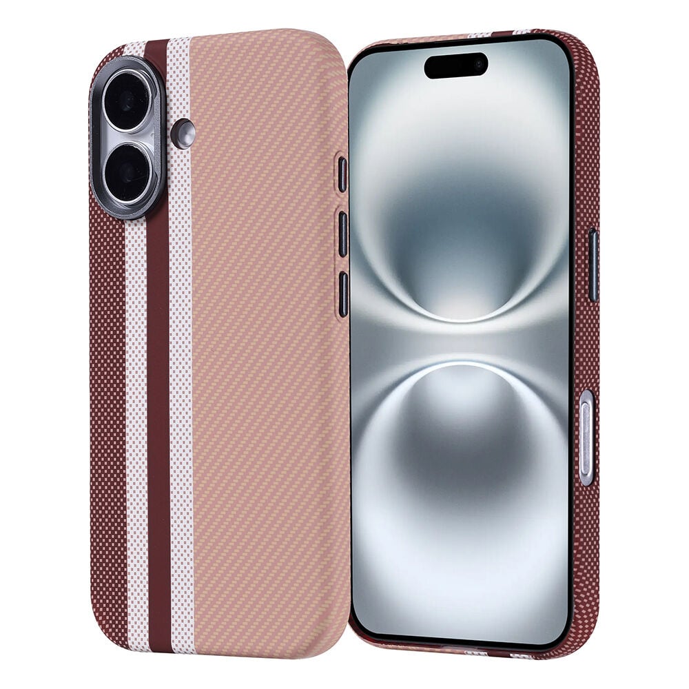 iPhone 16 Kılıf Kablosuz Şarj Özellikli Karbon Fiber Görünümlü Nekst Kapak