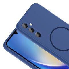 Samsung Galaxy A24 Kılıf Meta Lansman M-Safe Kamera Korumalı içi Kadife Yumuşak Renkli Süet Silikon Turuncu