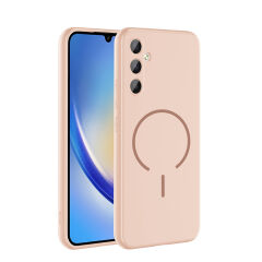 Samsung Galaxy A24 Kılıf Meta Lansman M-Safe Kamera Korumalı içi Kadife Yumuşak Renkli Süet Silikon Siyah