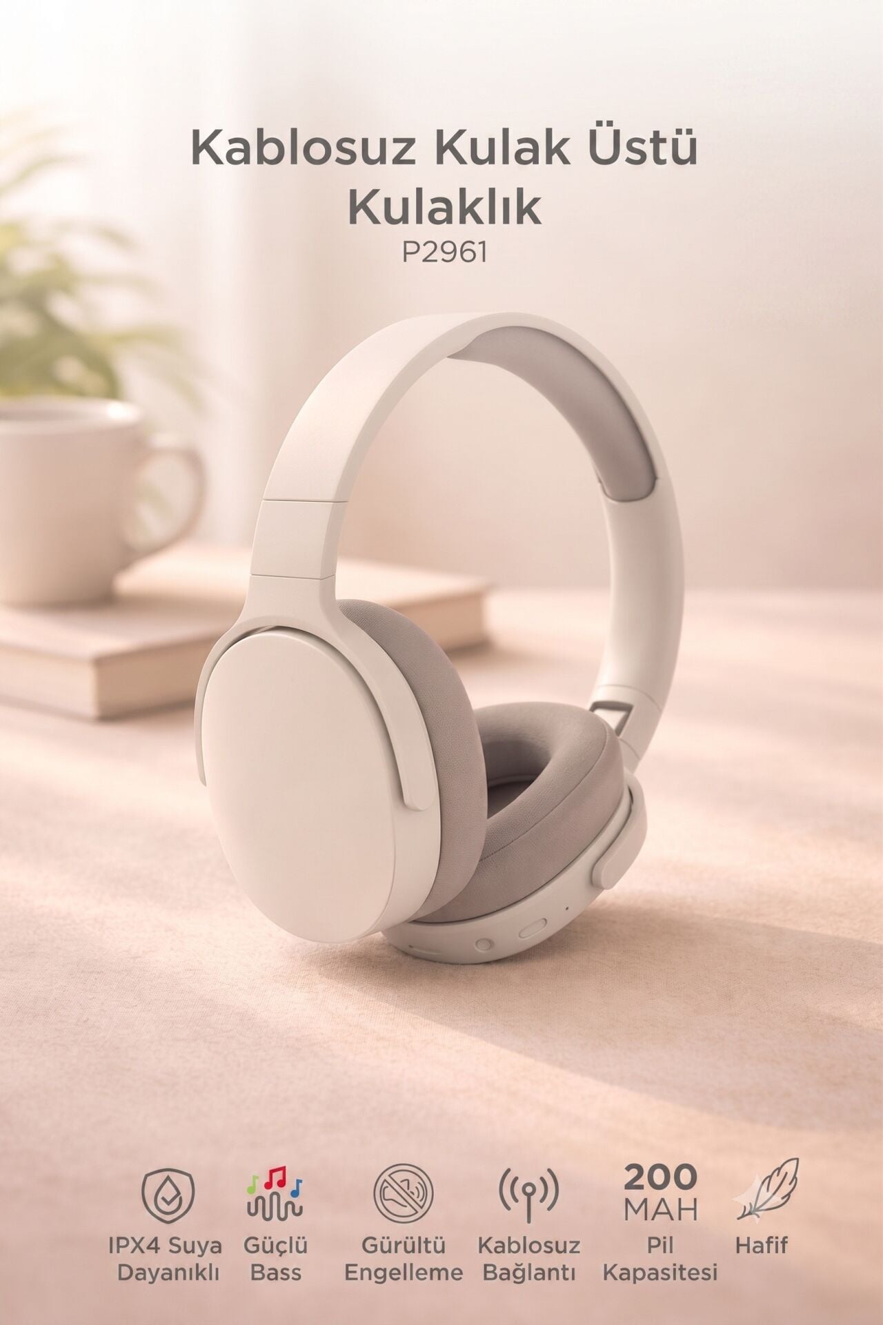 Bluetooth Kulaklık Kulak Üstü Kablosuz Kulaklık P2961