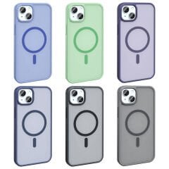 iPhone 14 Plus Kılıf Magsafe Şarj Özellikli Mat Arka Yüzey Sio Kapak