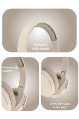 Bluetooth Kulaklık Kulak Üstü Kablosuz Kulaklık P2961 Bej