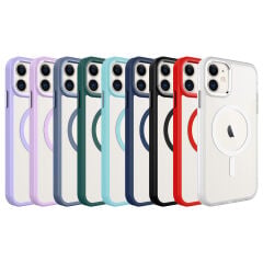 iPhone 11 Kılıf Wireless Şarj Özellikli Krom Magsafe Silikon Kapak