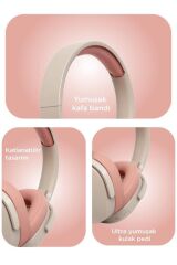 Bluetooth Kulaklık Kulak Üstü Kablosuz Kulaklık P2961 Pembe