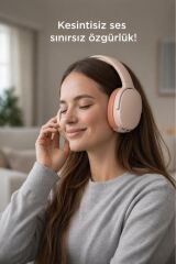 Bluetooth Kulaklık Kulak Üstü Kablosuz Kulaklık P2961 Pembe