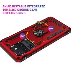 Samsung Galaxy S20 Ultra Kılıf Vega Tank Sert Yüzüklü Standlı Zırh Koruma Kapak Rose Gold