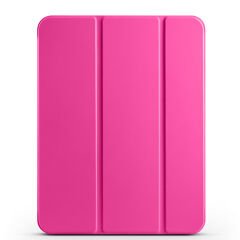iPad Air 10.9 2022 (10.Nesil) Smart Cover Kalem Bölmeli Standlı 1-1 Kılıf Koyu Pembe