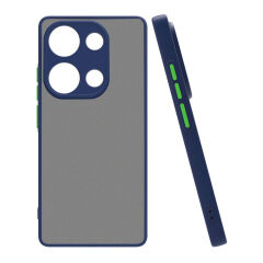 Xiaomi Redmi Note 13 Pro 5G Mat Kamera Korumalı Renkli Tuşlu Sert Silikon Hux Kapak Siyah