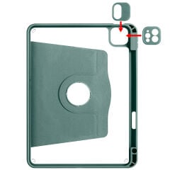 Apple iPad Air 11 2024 Kılıf Termik Kalem Bölmeli Dönebilen Standlı Kılıf