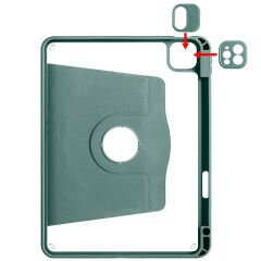 Apple iPad Air 11 2024 Kılıf Termik Kalem Bölmeli Dönebilen Standlı Kılıf