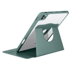 Apple iPad Air 11 2024 Kılıf Termik Kalem Bölmeli Dönebilen Standlı Kılıf Mavi