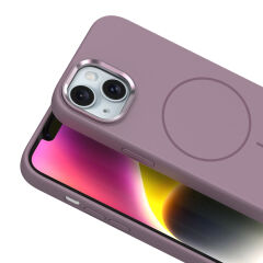 iPhone 14 Kılıf Kablosuz Şarj Özellikli Metal Kamera Çerçeveli Edi Silikon Kapak