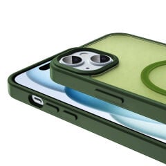 iPhone 14 Kılıf Magsafe Şarj Özellikli Mat Arka Yüzey Sio Kapak