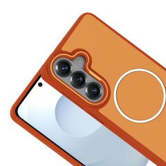 Samsung Galaxy S26 Uyumlu Kılıf Kablosuz Şarj Özellikli Metal Kamera Çerçeveli Sanremo Kapak