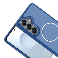 Samsung Galaxy S26 Uyumlu Kılıf Kablosuz Şarj Özellikli Metal Kamera Çerçeveli Sanremo Kapak