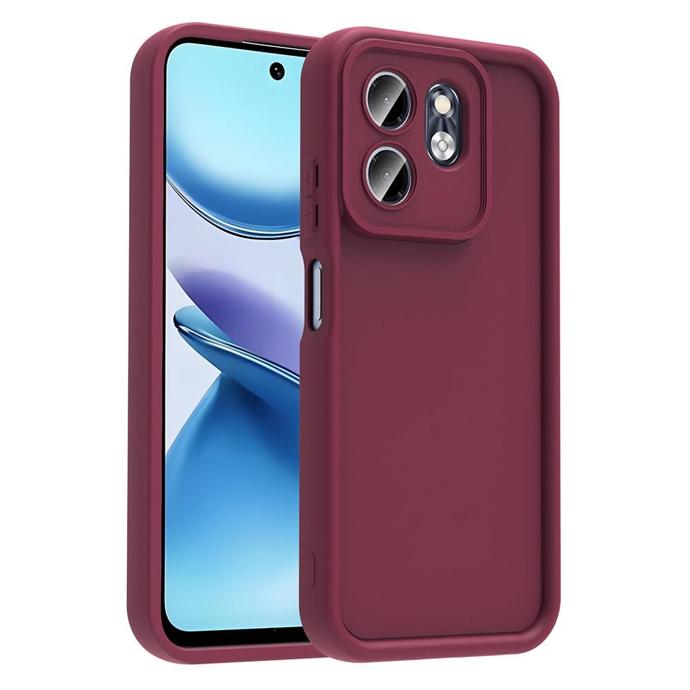 İnfinix Smart 9 Kılıf Kamera Korumalı Ananas Kapak Mürdüm