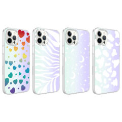 iPhone 12 Pro Max Kılıf M-Blue Desenli Kapak