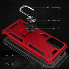 Samsung Galaxy S20 Kılıf Vega Tank Sert Yüzüklü Standlı Zırh Koruma Kapak