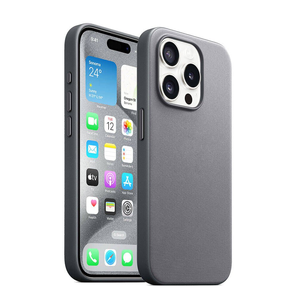 iPhone 15 Pro Max Kılıf Mikro Fiber Optimal Kapak Kılıf Gri