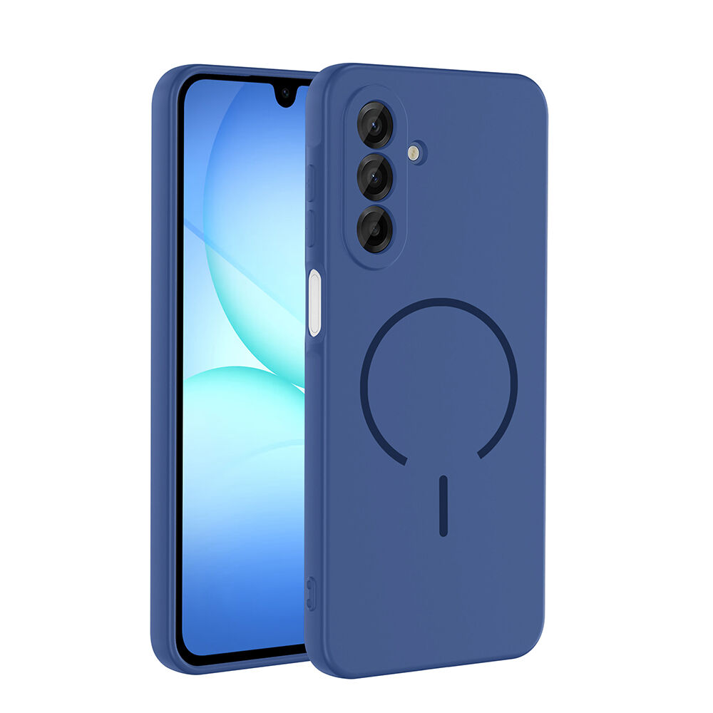 Samsung Galaxy A17 Kılıf Meta Lansman M-Safe Kamera Korumalı içi Kadife Yumuşak Renkli Süet Silikon Lacivert