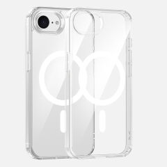 iPhone 16E Kılıf Kablosuz Şarj Özellikli Şeffaf Sert PC Embos Kapak