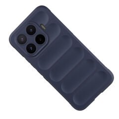 Xiaomi 17T Pro Kılıf Esnek TPU Oyuklu Arka Yüzey Tasarımlı Etnik Silikon Kapak Lacivert
