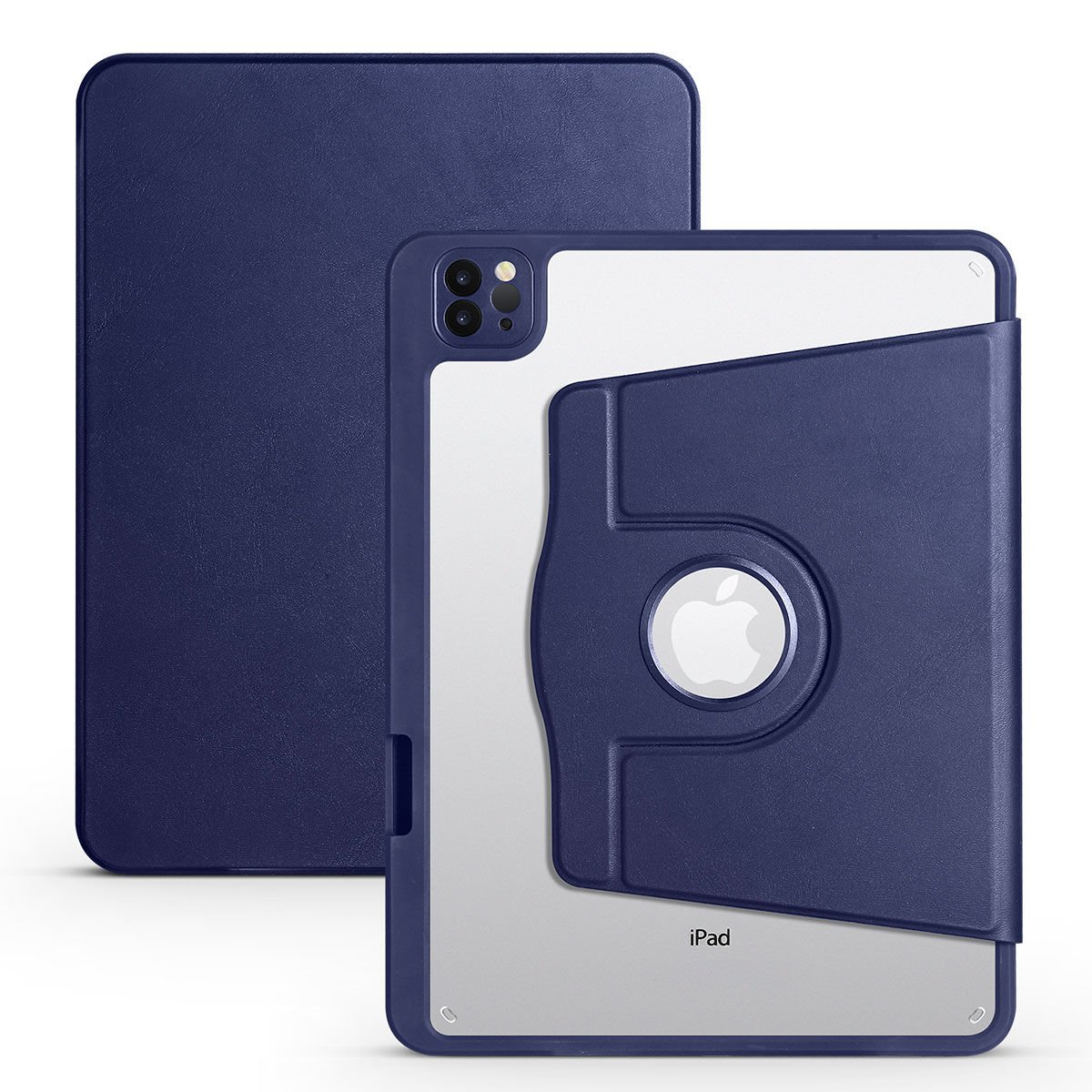 Apple iPad Air 11 2024 Kılıf Termik Kalem Bölmeli Dönebilen Standlı Kılıf Lacivert