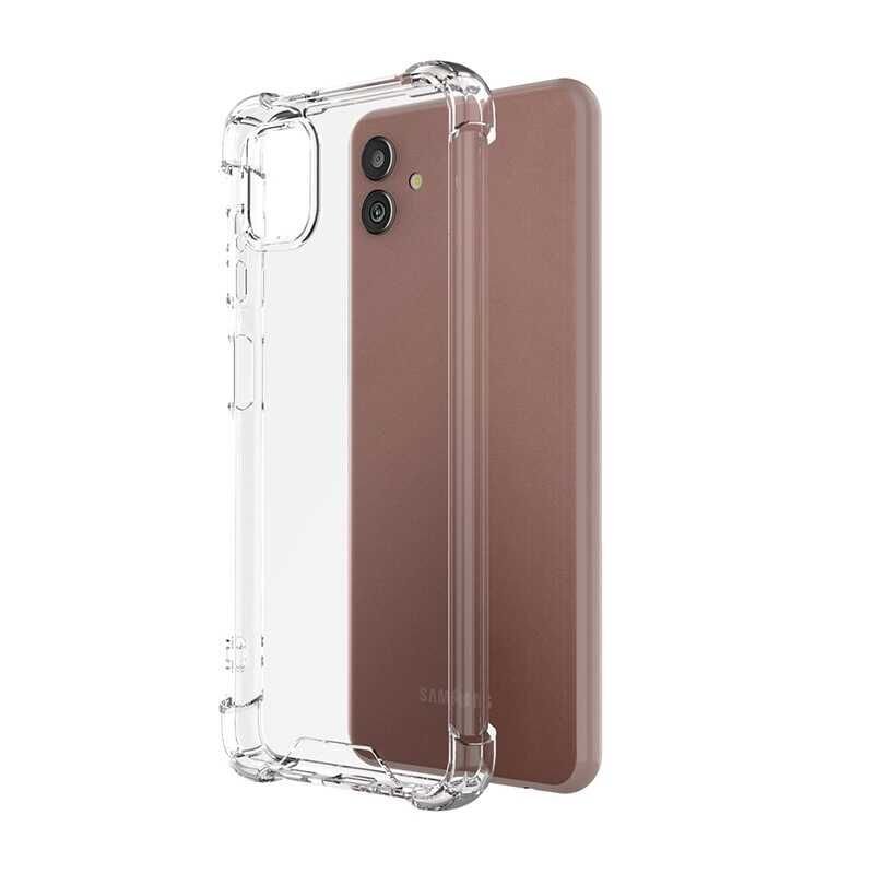Samsung Galaxy A04 Kılıf Nitro Anti Shock Darbe Emici Köşe Korumalı Şeffaf Silikon Kapak Renksiz