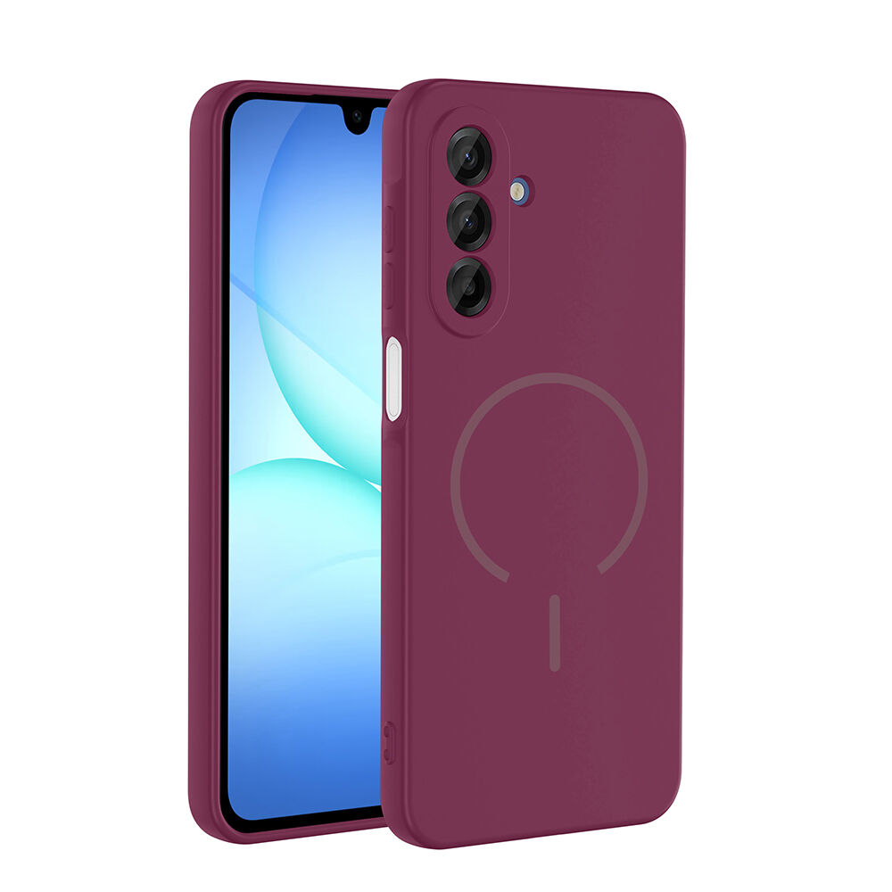 Samsung Galaxy A17 Kılıf Meta Lansman M-Safe Kamera Korumalı içi Kadife Yumuşak Renkli Süet Silikon Mürdüm