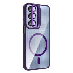 Samsung Galaxy A36 Kılıf Standlı ve Kamera Lens Hediyeli Kablosuz Şarj Özellikli Etro Kapak