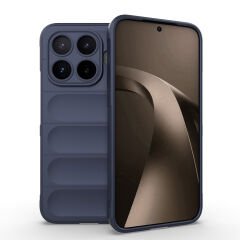 Xiaomi 17T Kılıf Esnek TPU Oyuklu Arka Yüzey Tasarımlı Etnik Silikon Kapak Lacivert