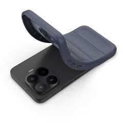 Xiaomi 17T Kılıf Esnek TPU Oyuklu Arka Yüzey Tasarımlı Etnik Silikon Kapak Lacivert