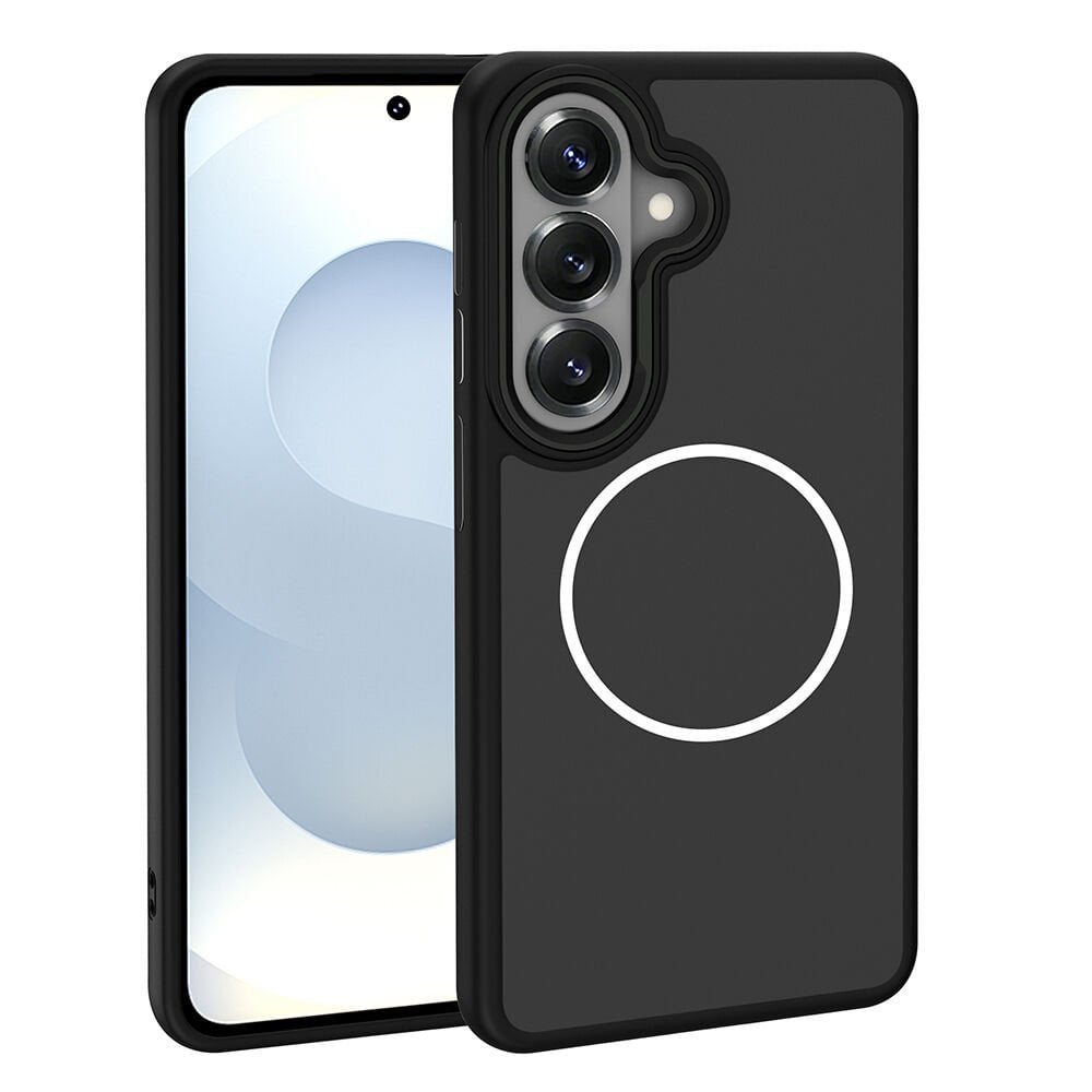 Samsung Galaxy S26 Plus Uyumlu Kılıf Kablosuz Şarj Özellikli Metal Kamera Çerçeveli Sanremo Kapak