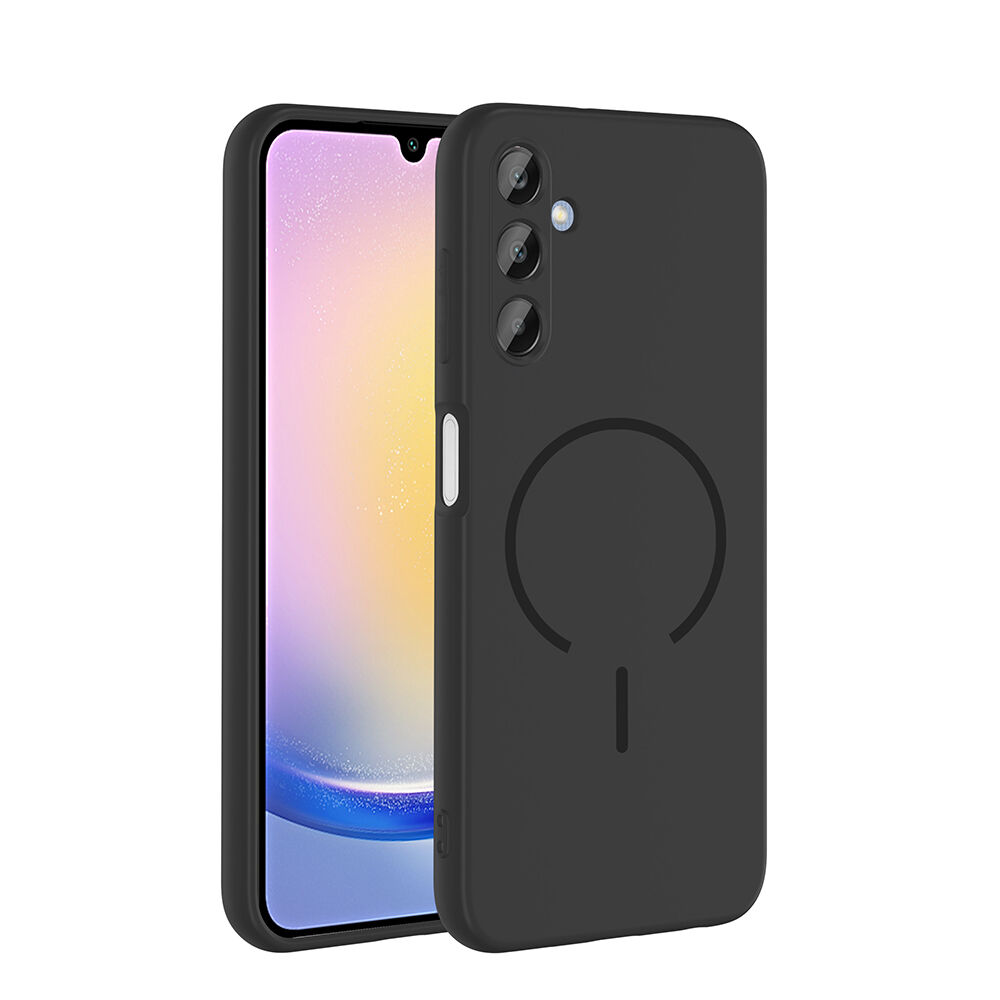 Samsung Galaxy A15 Kılıf Meta Lansman M-Safe Kamera Korumalı içi Kadife Yumuşak Renkli Süet Silikon Siyah
