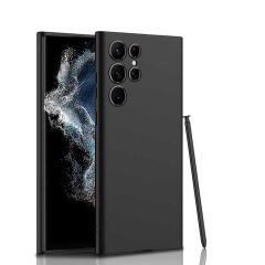 Samsung Galaxy S22 Ultra Kılıf Sert Kıpta Kapak Siyah