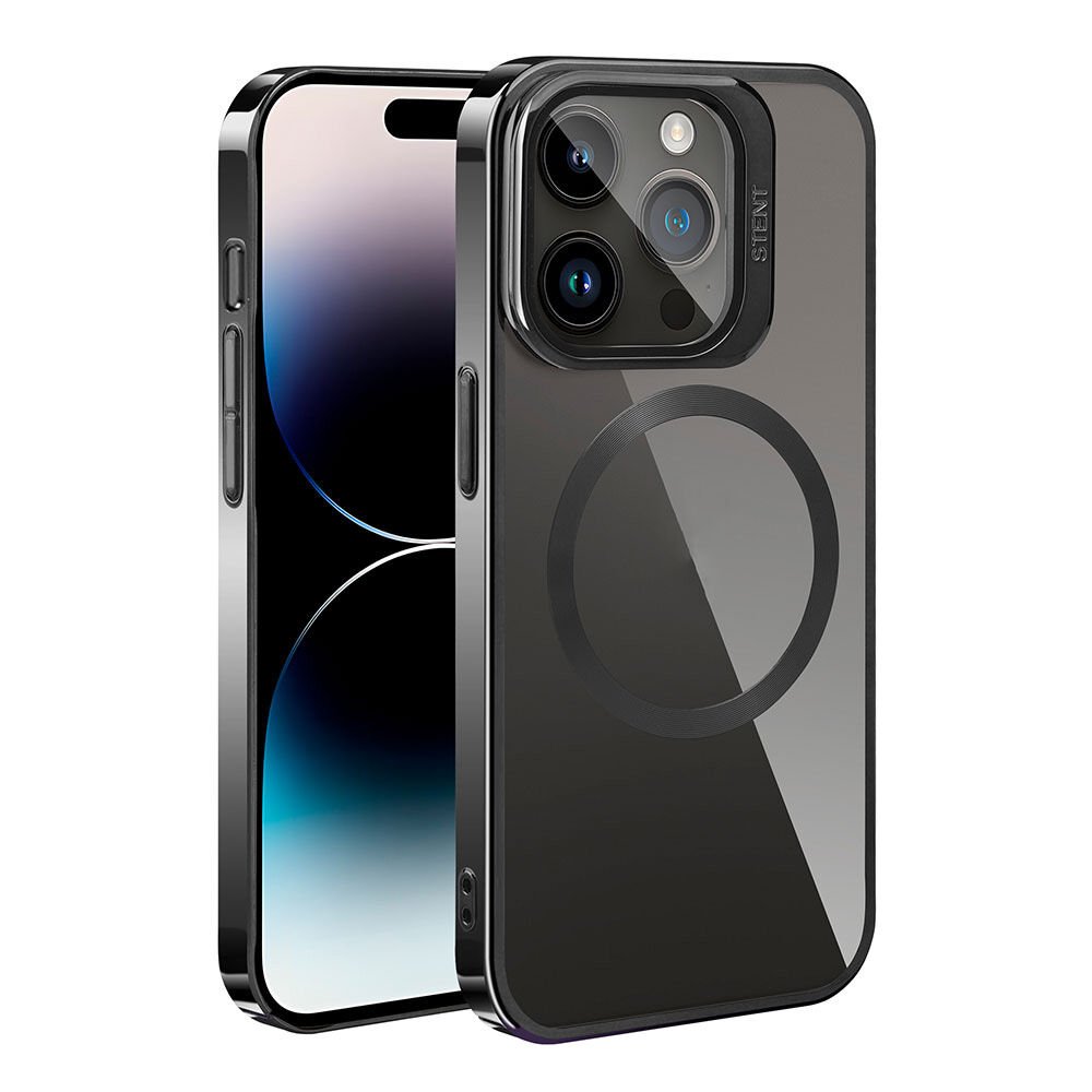 iPhone 15 Pro Max Kılıf Magsafe Wireless Şarj Özellikli Standlı Klon Kapak Kılıf Siyah