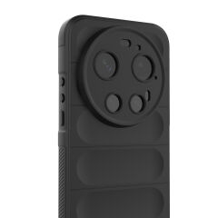 Xiaomi 17 Ultra Kılıf Esnek TPU Oyuklu Arka Yüzey Tasarımlı Etnik Silikon Kapak Koyu Yeşil
