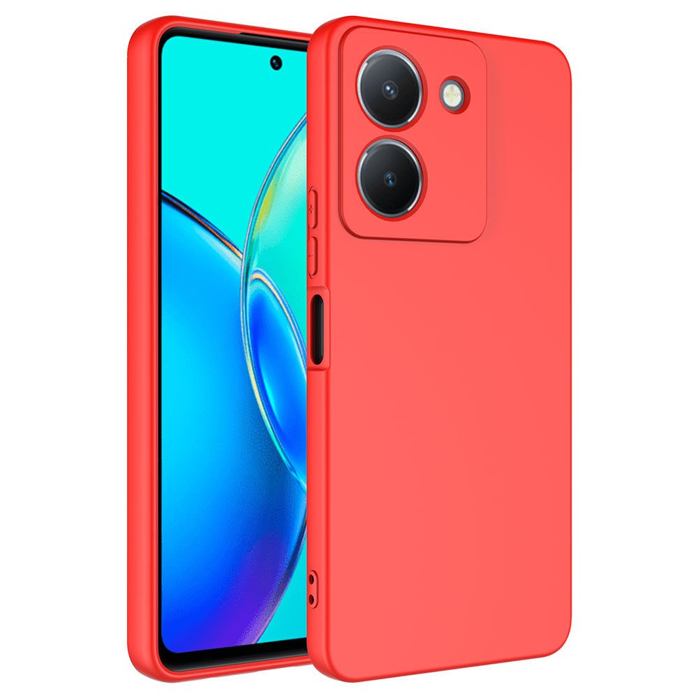 Vivo Y36 4G Kılıf Kamera Korumali Mara Lansman Kapak Kırmızı