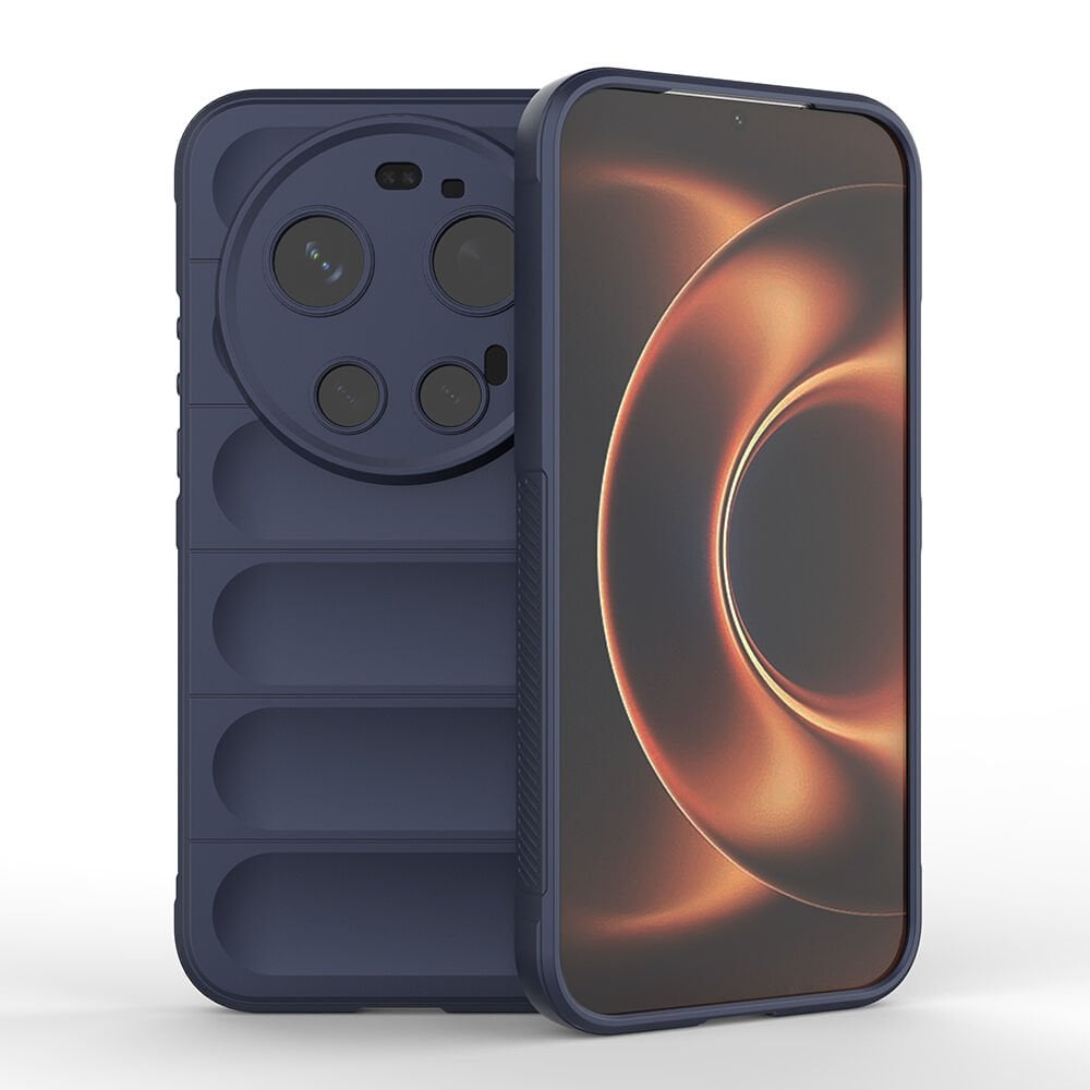 Xiaomi 17 Ultra Kılıf Esnek TPU Oyuklu Arka Yüzey Tasarımlı Etnik Silikon Kapak Lacivert