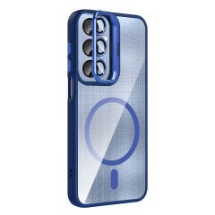 Samsung Galaxy A56 Kılıf Standlı ve Kamera Lens Hediyeli M-Safe Şarj Özellikli Etro Kapak