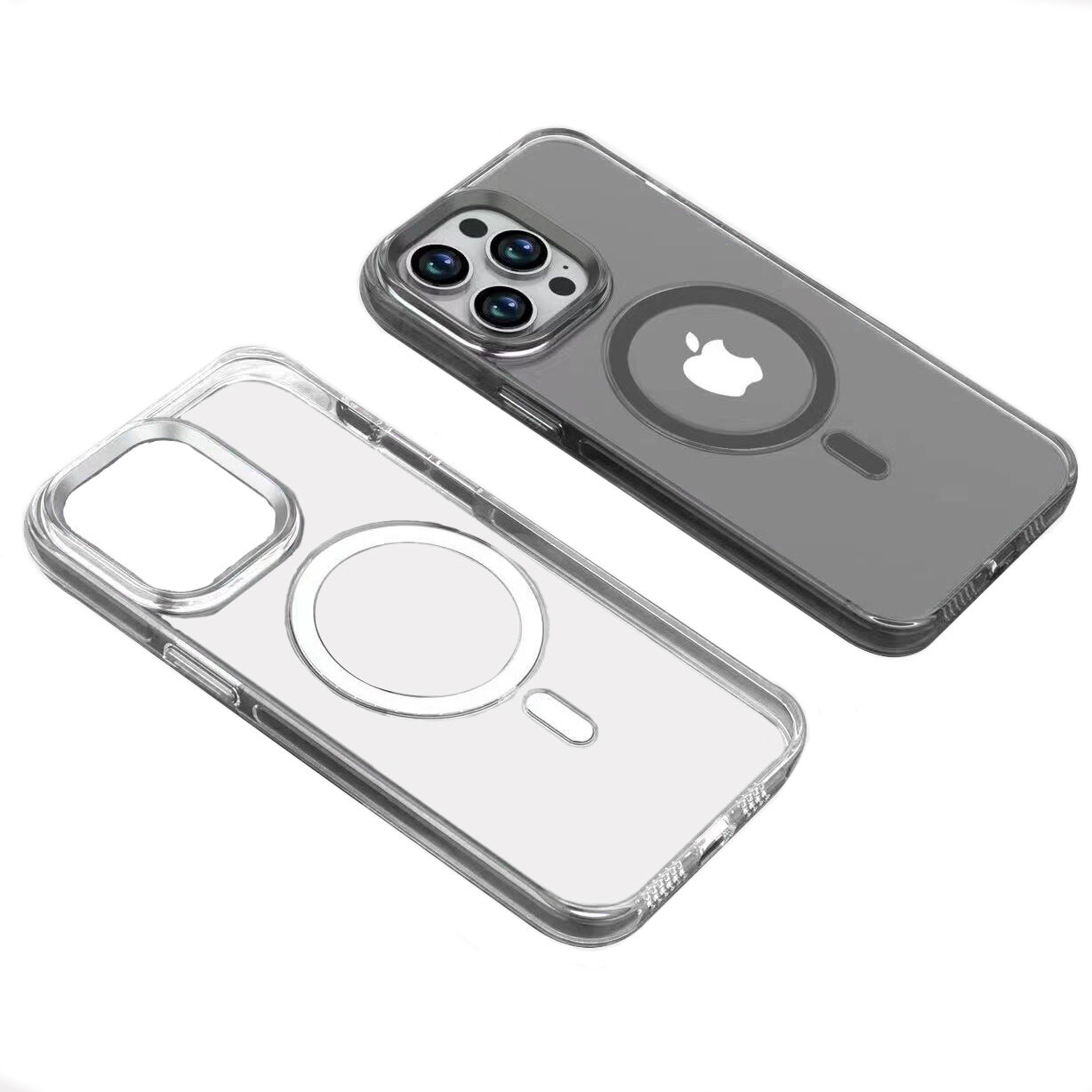 iPhone 15 Pro Max Kılıf  Wireless Şarj Özellikli Şeffaf Efsane Kapak Kılıf Renksiz